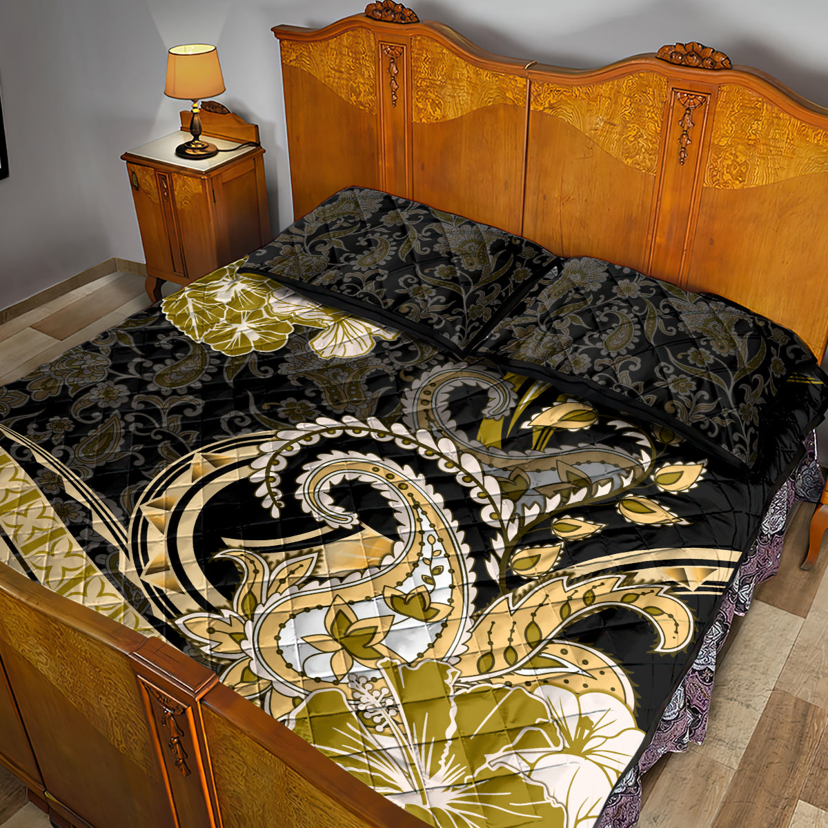 Polynesia Paisley Quilt Bed Set Mix Gold Polynesian Pattern LT05 - Polynesian Pride