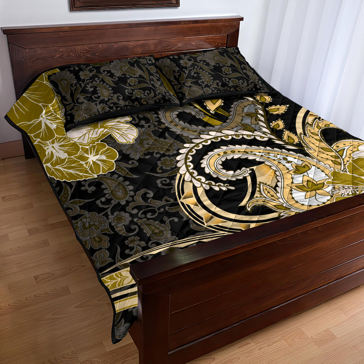 Polynesia Paisley Quilt Bed Set Mix Gold Polynesian Pattern LT05 - Polynesian Pride