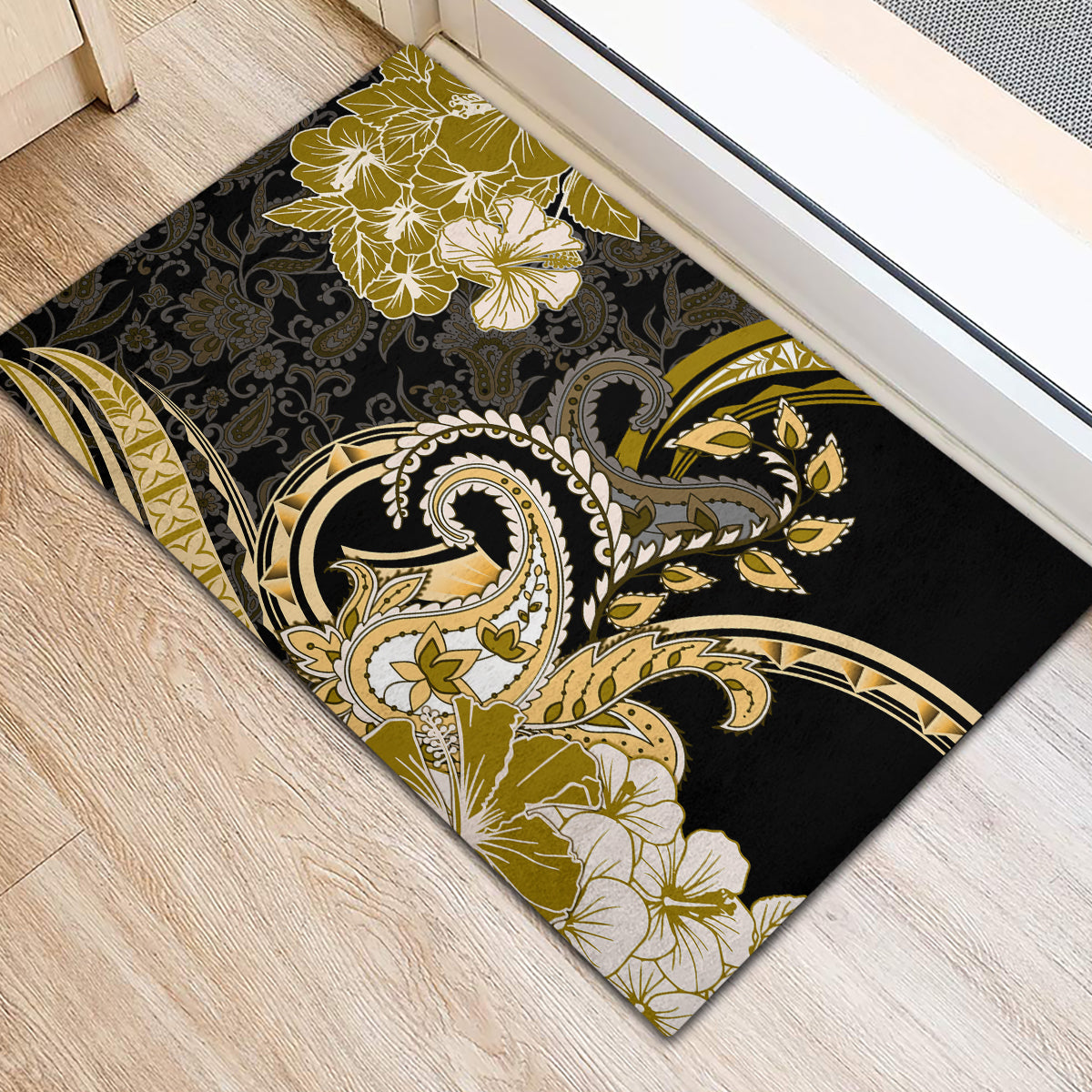 Polynesia Paisley Rubber Doormat Mix Gold Polynesian Pattern LT05 - Polynesian Pride
