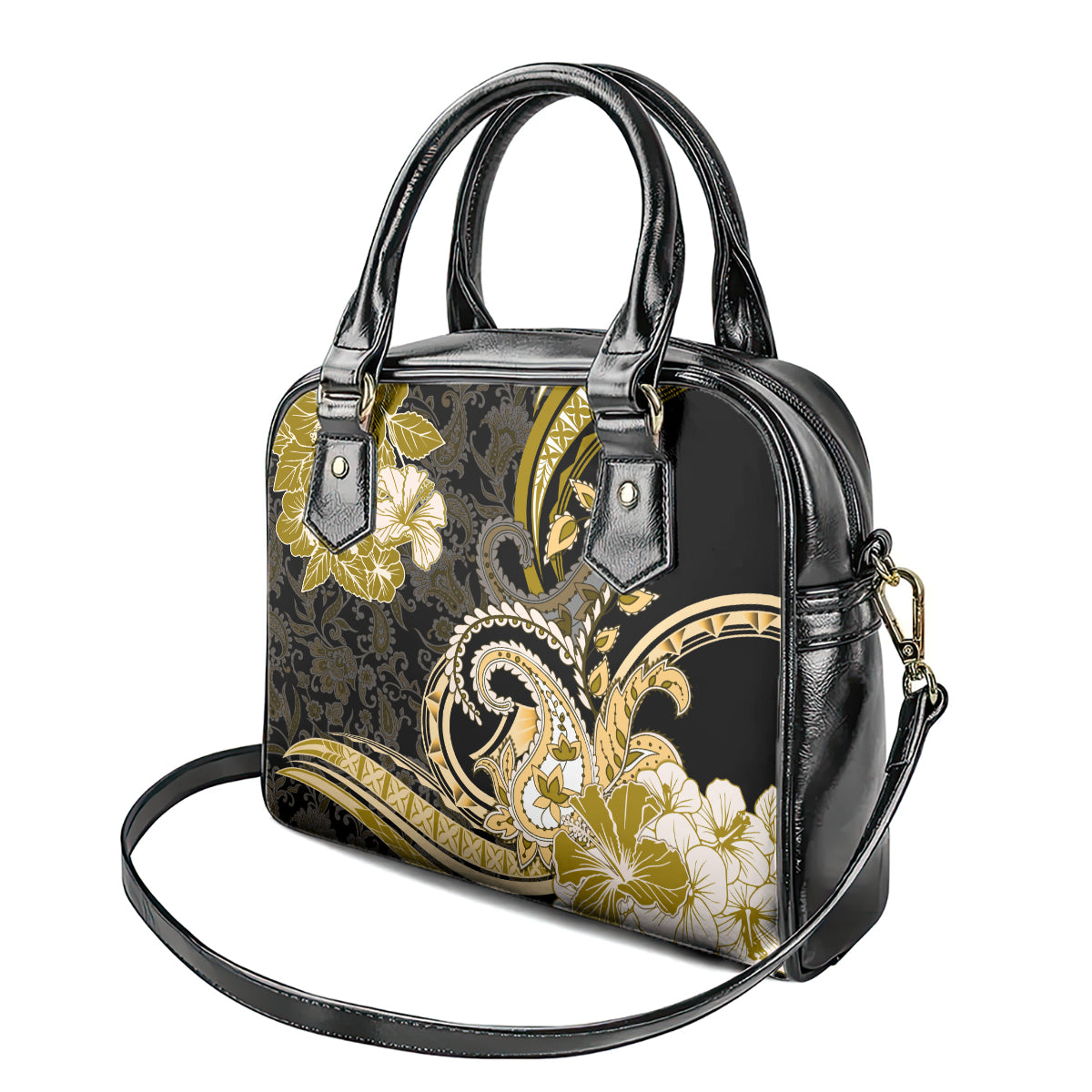 Polynesia Paisley Shoulder Handbag Mix Gold Polynesian Pattern