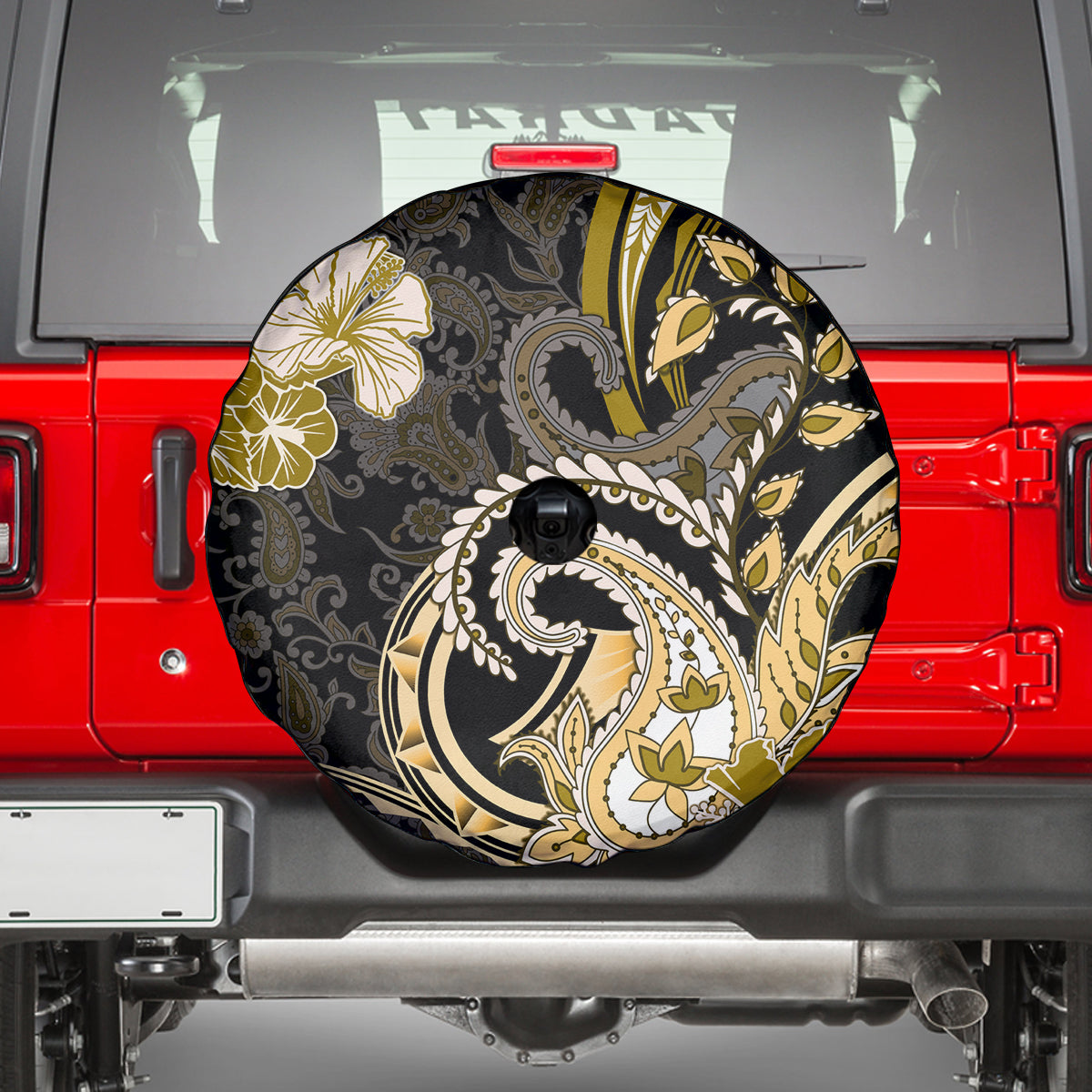 Polynesia Paisley Spare Tire Cover Mix Gold Polynesian Pattern LT05 - Polynesian Pride