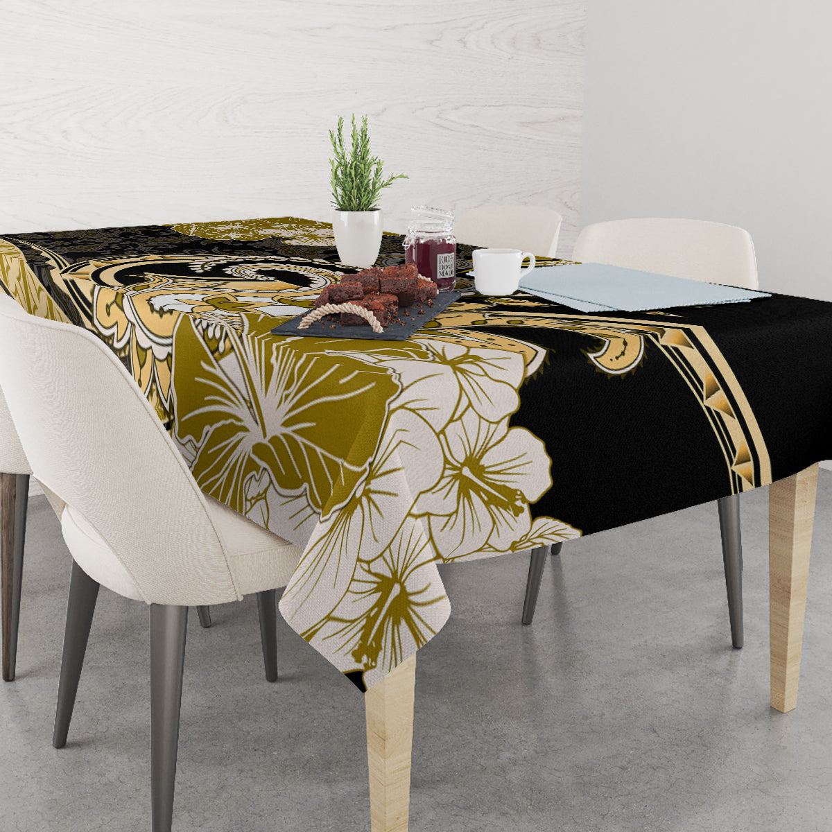 Polynesia Paisley Tablecloth Mix Gold Polynesian Pattern LT05 - Polynesian Pride
