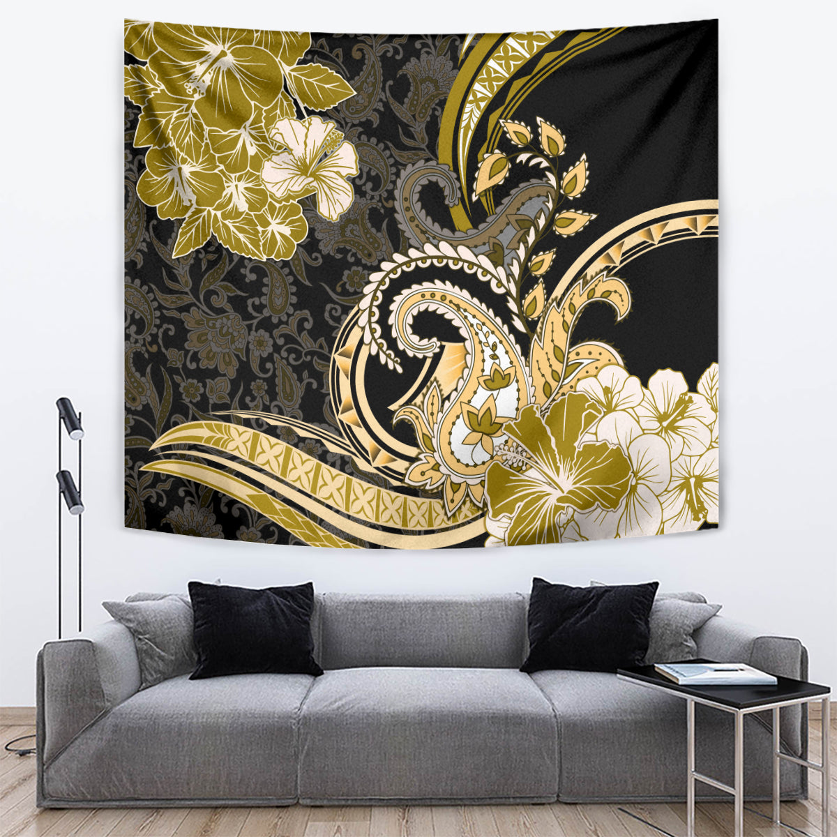 Polynesia Paisley Tapestry Mix Gold Polynesian Pattern LT05 Gold - Polynesian Pride