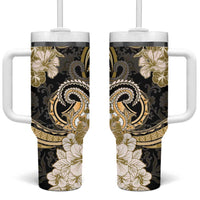 Polynesia Paisley Tumbler With Handle Mix Gold Polynesian Pattern LT05 One Size: 40 oz Gold - Polynesian Pride