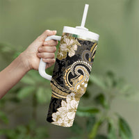 Polynesia Paisley Tumbler With Handle Mix Gold Polynesian Pattern LT05 - Polynesian Pride