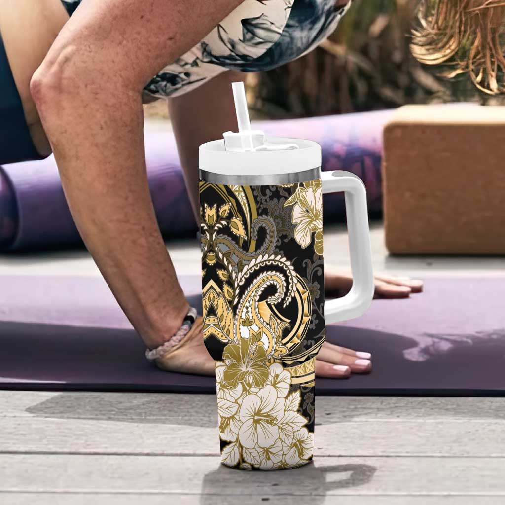 Polynesia Paisley Tumbler With Handle Mix Gold Polynesian Pattern LT05 - Polynesian Pride