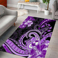 Polynesia Paisley Area Rug Mix Purple Polynesian Pattern
