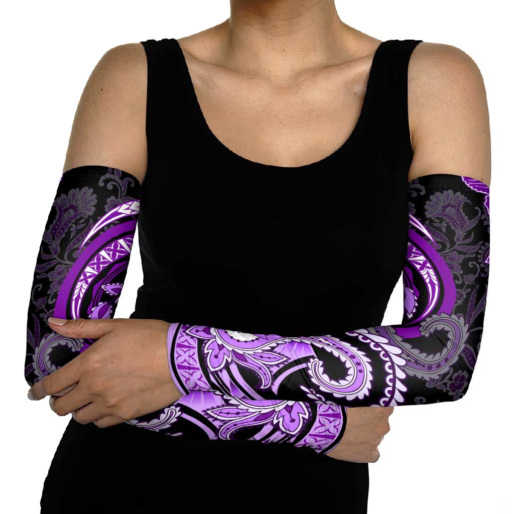 Polynesia Paisley Arm Sleeves Mix Purple Polynesian Pattern - Polynesian Pride