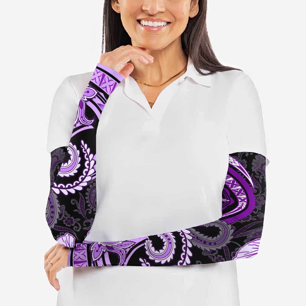 Polynesia Paisley Arm Sleeves Mix Purple Polynesian Pattern - Polynesian Pride
