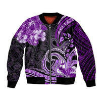 Polynesia Paisley Bomber Jacket Mix Purple Polynesian Pattern LT05 Unisex Purple - Polynesian Pride