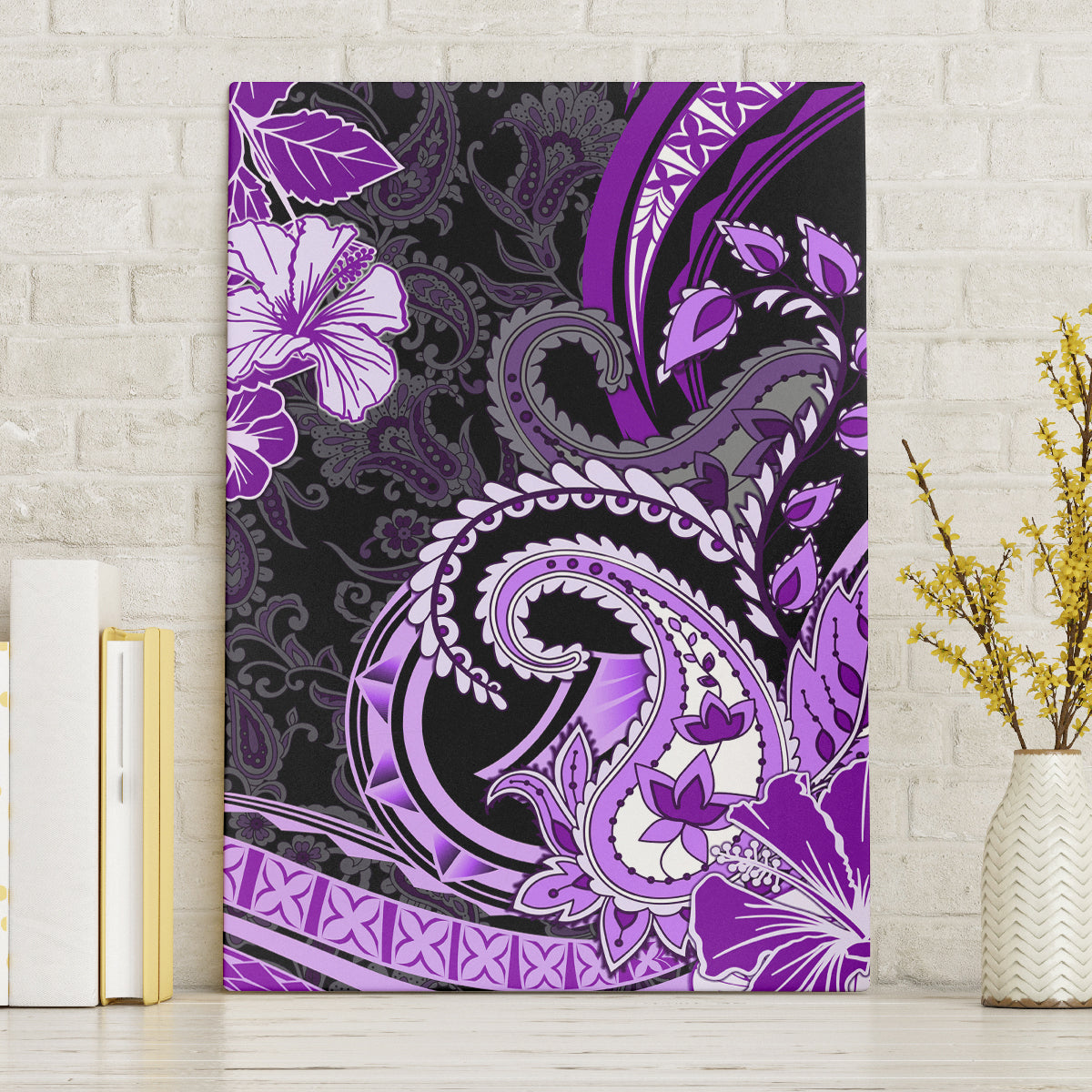 Polynesia Paisley Canvas Wall Art Mix Purple Polynesian Pattern LT05 Without Frame Purple - Polynesian Pride