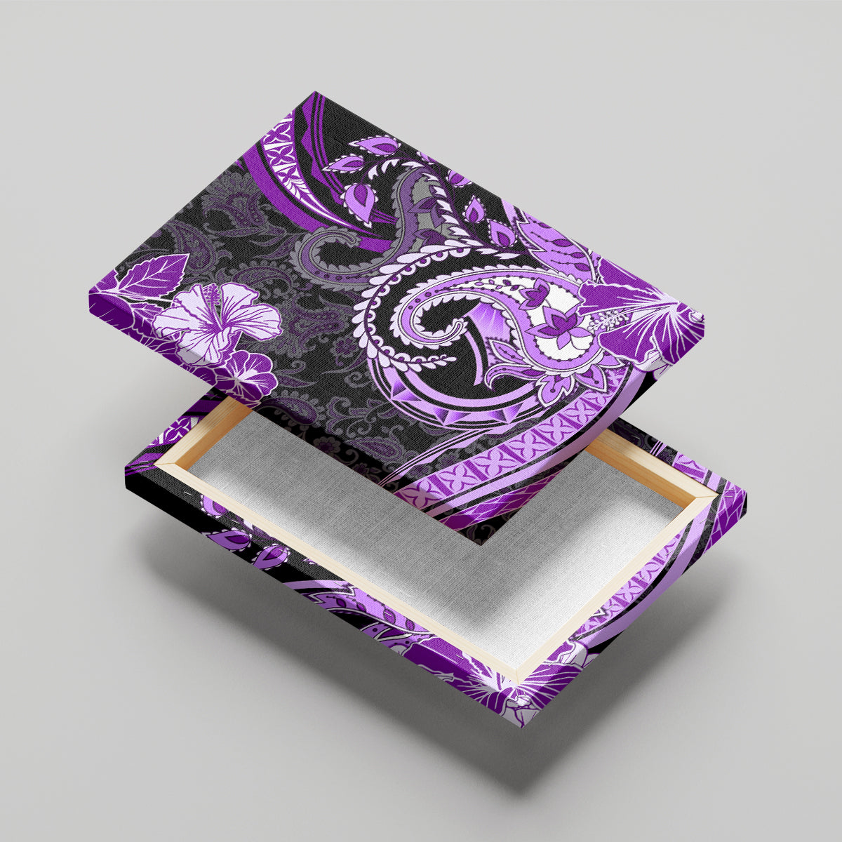Polynesia Paisley Canvas Wall Art Mix Purple Polynesian Pattern LT05 - Polynesian Pride