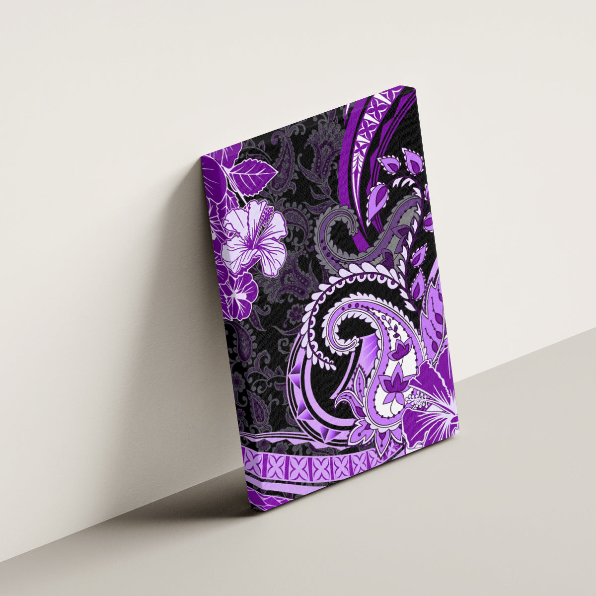 Polynesia Paisley Canvas Wall Art Mix Purple Polynesian Pattern LT05 - Polynesian Pride