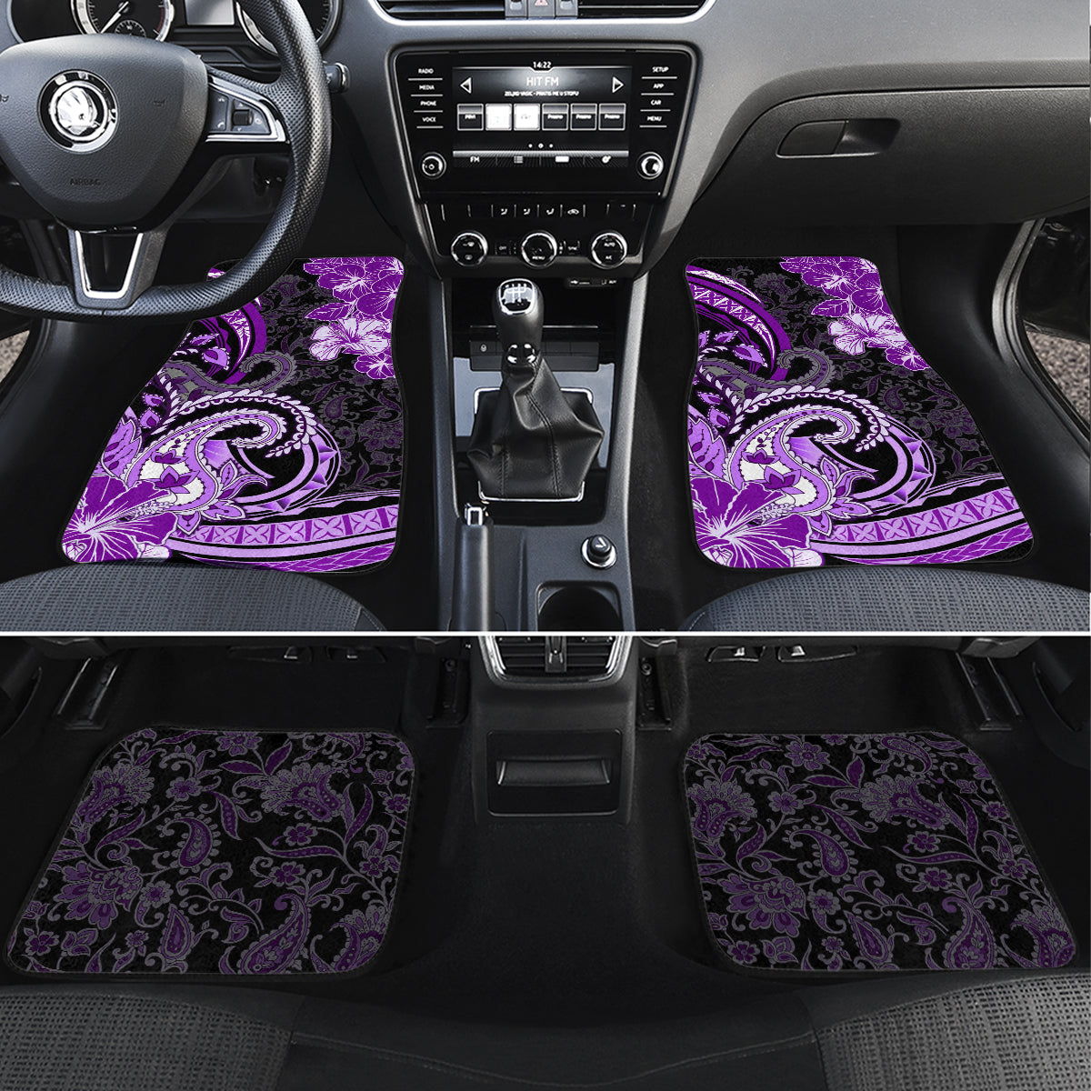 Polynesia Paisley Car Mats Mix Purple Polynesian Pattern LT05 Set 4pcs Purple - Polynesian Pride