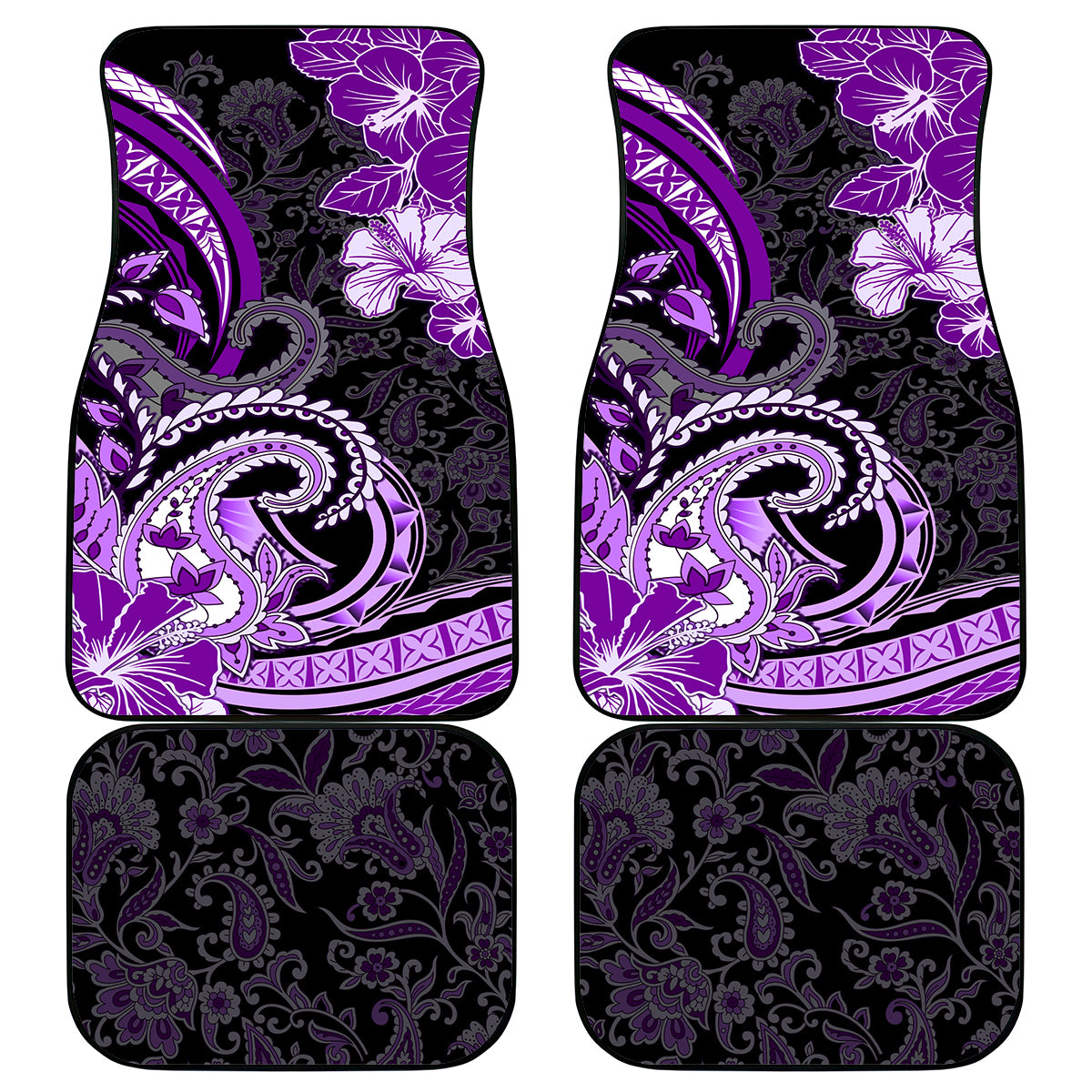 Polynesia Paisley Car Mats Mix Purple Polynesian Pattern LT05 - Polynesian Pride