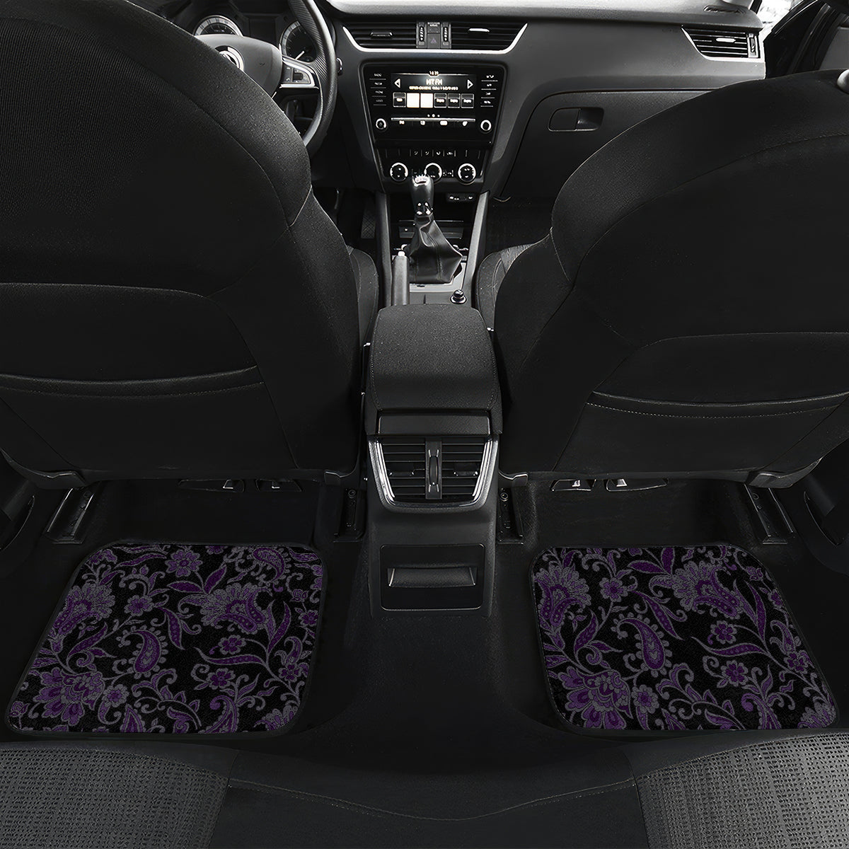 Polynesia Paisley Car Mats Mix Purple Polynesian Pattern LT05 Set 2pcs - Back Purple - Polynesian Pride