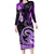 Polynesia Paisley Family Matching Long Sleeve Bodycon Dress and Hawaiian Shirt Mix Purple Polynesian Pattern LT05 Mom's Dress Purple - Polynesian Pride