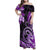 Polynesia Paisley Family Matching Off Shoulder Maxi Dress and Hawaiian Shirt Mix Purple Polynesian Pattern LT05 Mom's Dress Purple - Polynesian Pride