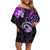 Polynesia Paisley Family Matching Off Shoulder Short Dress and Hawaiian Shirt Mix Purple Polynesian Pattern LT05 Mom's Dress Purple - Polynesian Pride