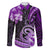 Polynesia Paisley Family Matching Puletasi and Hawaiian Shirt Mix Purple Polynesian Pattern LT05 Dad's Shirt - Long Sleeve Purple - Polynesian Pride