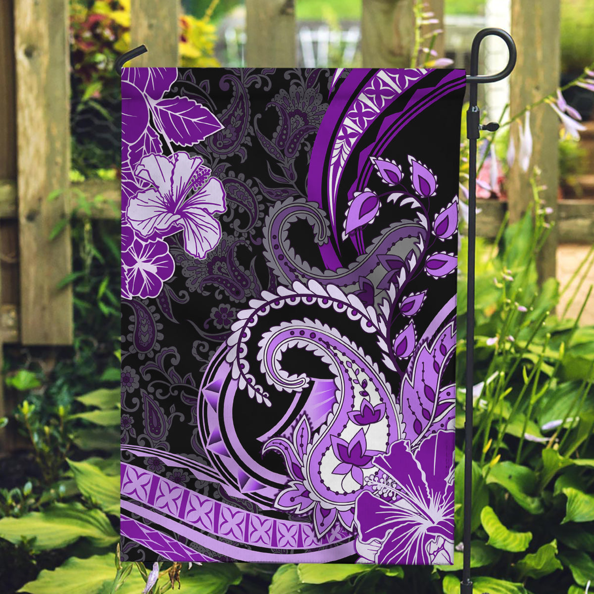 Polynesia Paisley Garden Flag Mix Purple Polynesian Pattern LT05 Garden Flag Purple - Polynesian Pride