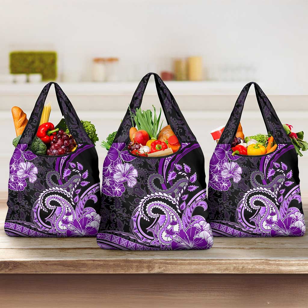 Polynesia Paisley Grocery Bag Mix Purple Polynesian Pattern LT05 3-pack One Size Purple - Polynesian Pride