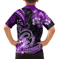Polynesia Paisley Kid Hawaiian Shirt Mix Purple Polynesian Pattern LT05 - Polynesian Pride
