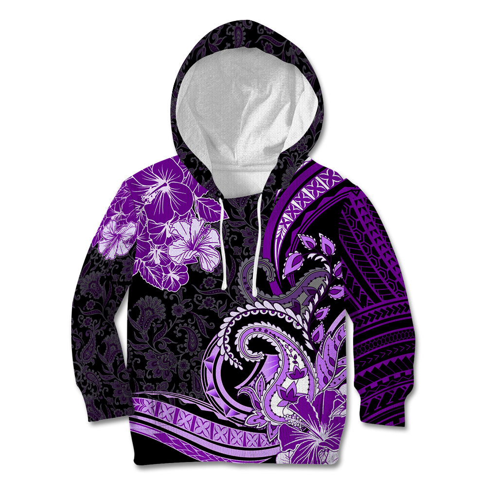 Polynesia Paisley Kid Hoodie Mix Purple Polynesian Pattern LT05 Hoodie Purple - Polynesian Pride