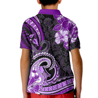 Polynesia Paisley Kid Polo Shirt Mix Purple Polynesian Pattern LT05 - Polynesian Pride