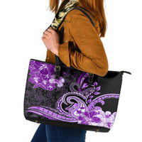 Polynesia Paisley Leather Tote Bag Mix Purple Polynesian Pattern LT05 Purple - Polynesian Pride