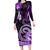 Polynesia Paisley Long Sleeve Bodycon Dress Mix Purple Polynesian Pattern LT05 Long Dress Purple - Polynesian Pride