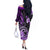 Polynesia Paisley Off The Shoulder Long Sleeve Dress Mix Purple Polynesian Pattern LT05 - Polynesian Pride