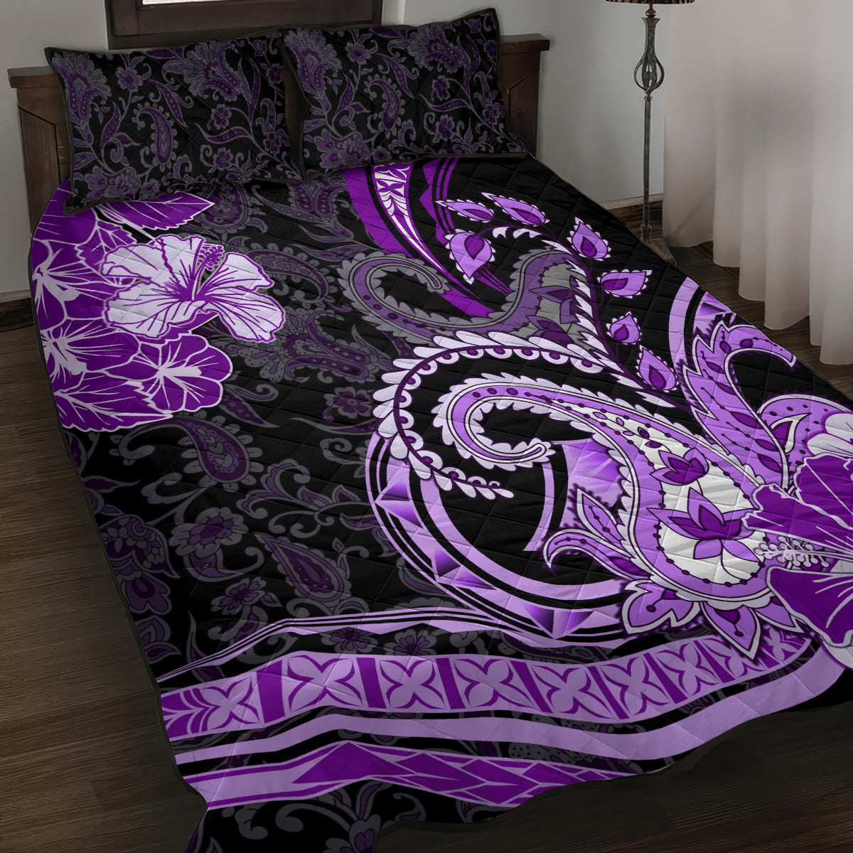 Polynesia Paisley Quilt Bed Set Mix Purple Polynesian Pattern LT05 Purple - Polynesian Pride