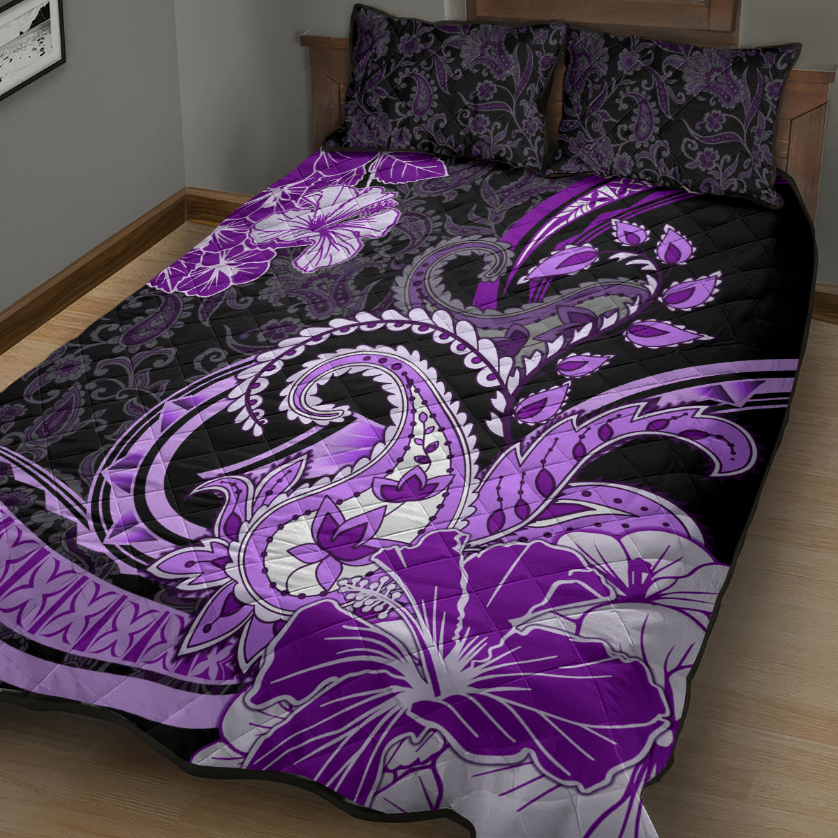 Polynesia Paisley Quilt Bed Set Mix Purple Polynesian Pattern LT05 - Polynesian Pride