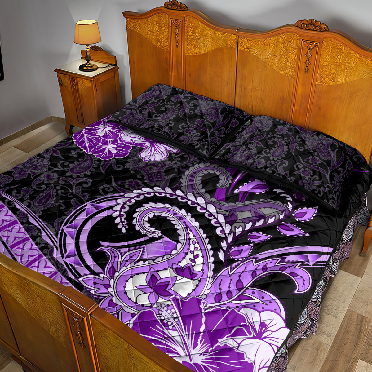 Polynesia Paisley Quilt Bed Set Mix Purple Polynesian Pattern LT05 - Polynesian Pride