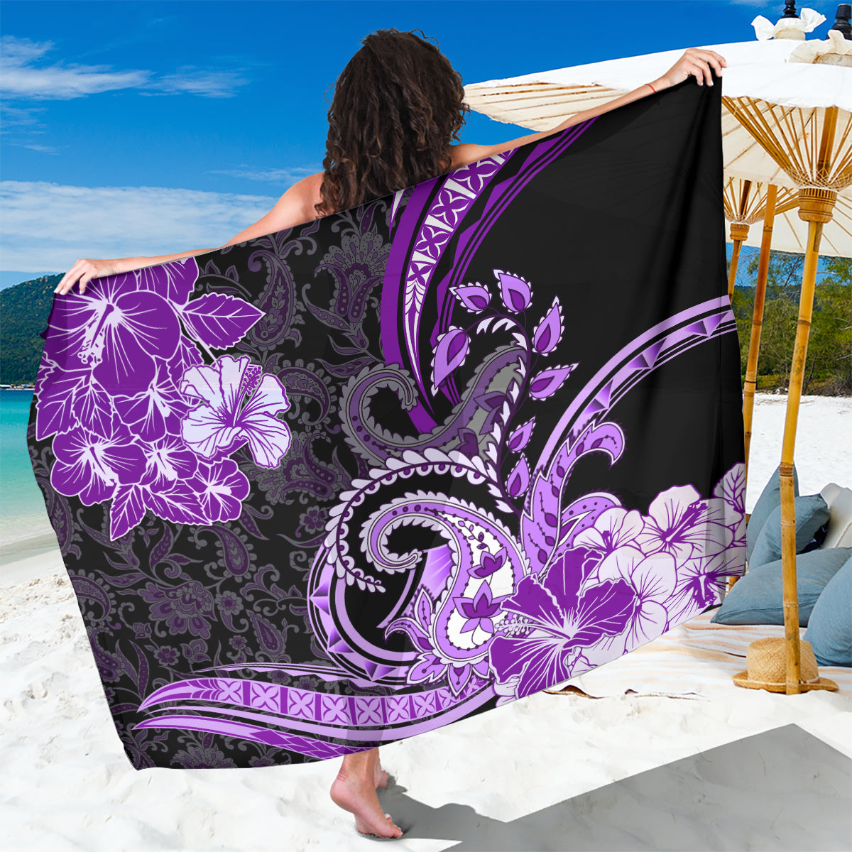 Polynesia Paisley Sarong Mix Purple Polynesian Pattern