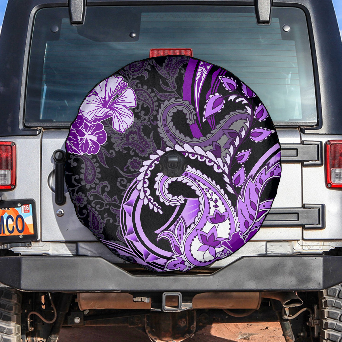 Polynesia Paisley Spare Tire Cover Mix Purple Polynesian Pattern LT05 Purple - Polynesian Pride