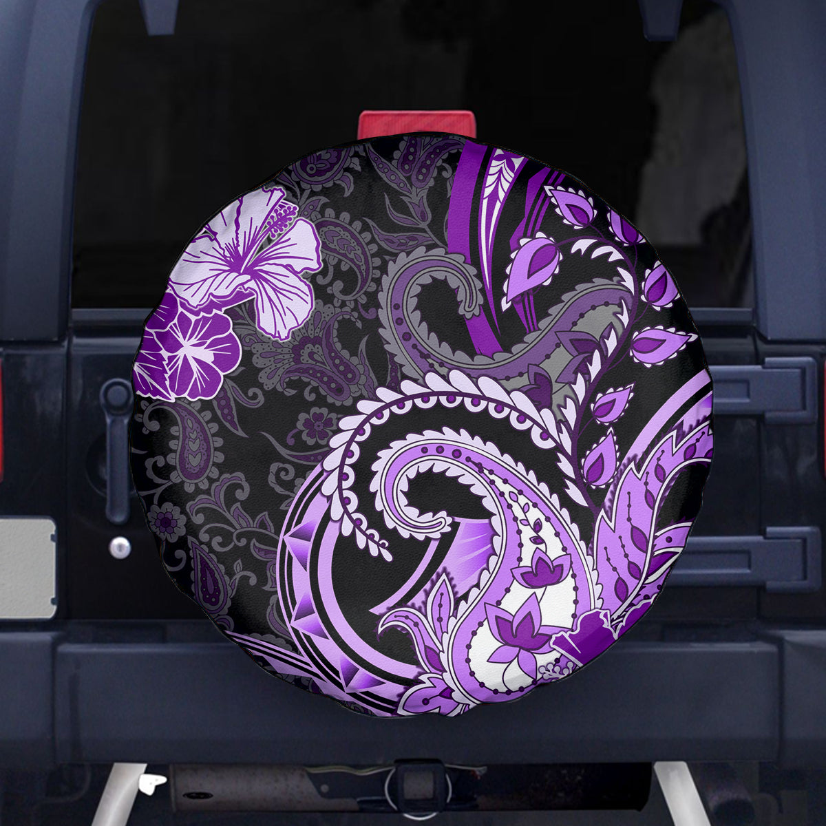 Polynesia Paisley Spare Tire Cover Mix Purple Polynesian Pattern LT05 - Polynesian Pride