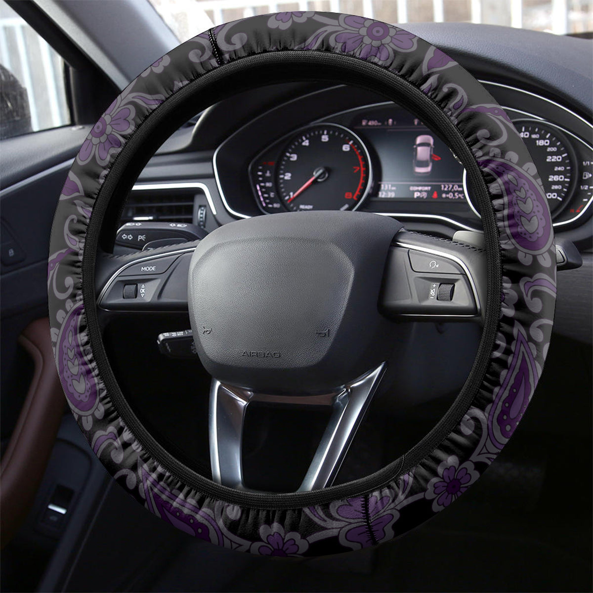 Polynesia Paisley Steering Wheel Cover Mix Purple Polynesian Pattern LT05 - Polynesian Pride
