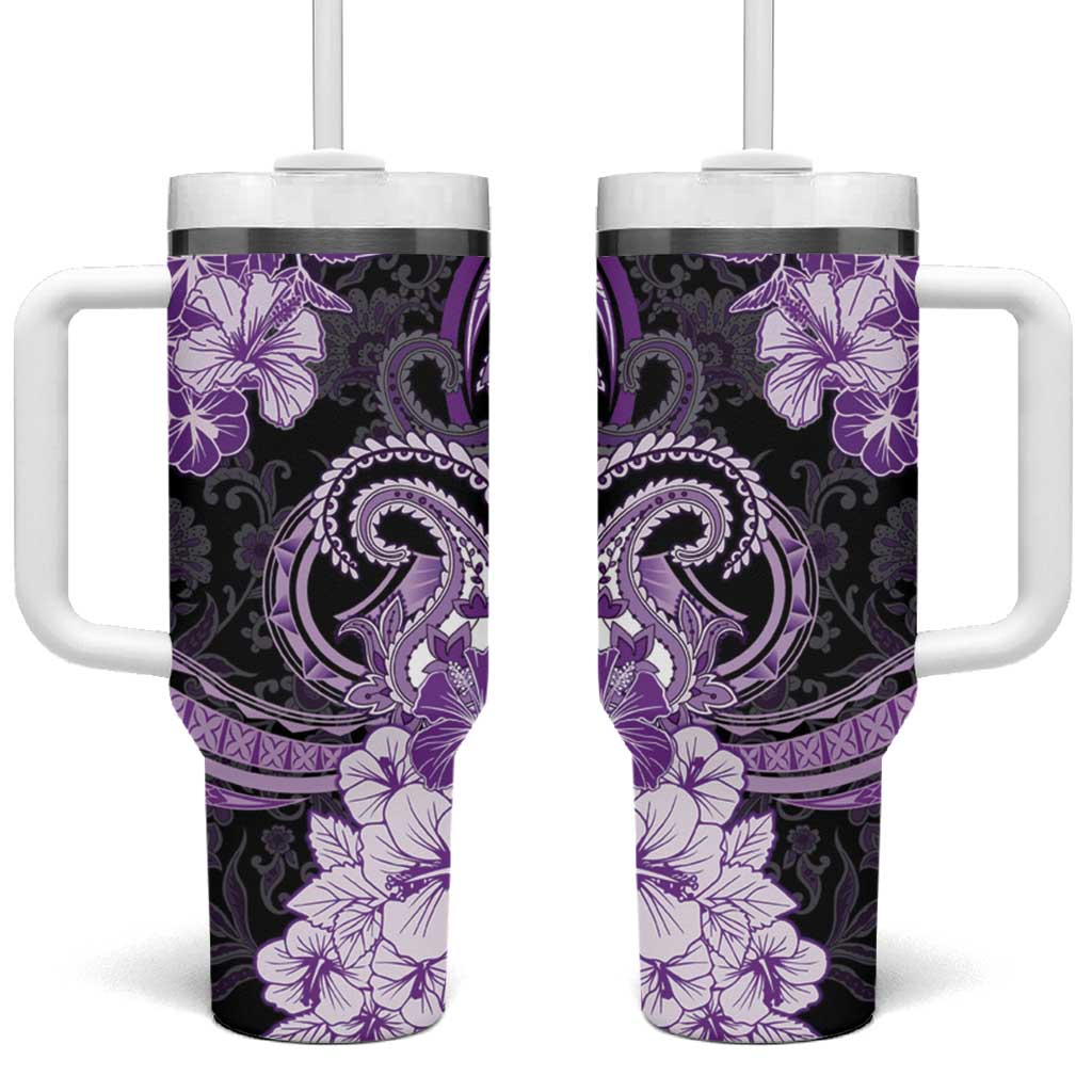 Polynesia Paisley Tumbler With Handle Mix Purple Polynesian Pattern