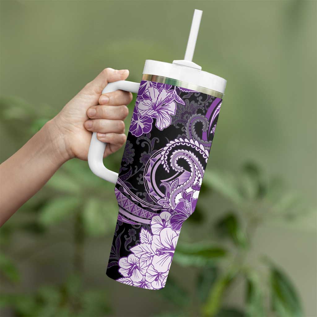 Polynesia Paisley Tumbler With Handle Mix Purple Polynesian Pattern LT05 - Polynesian Pride