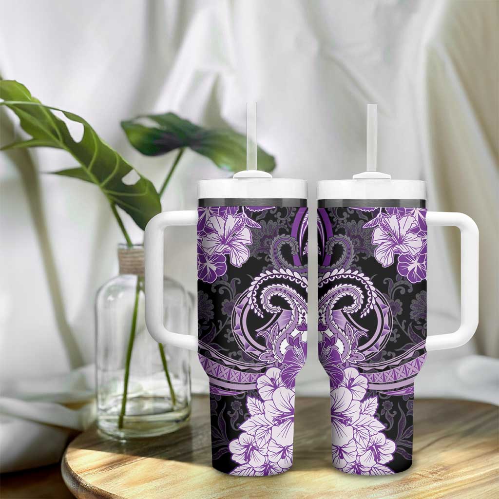 Polynesia Paisley Tumbler With Handle Mix Purple Polynesian Pattern LT05 - Polynesian Pride