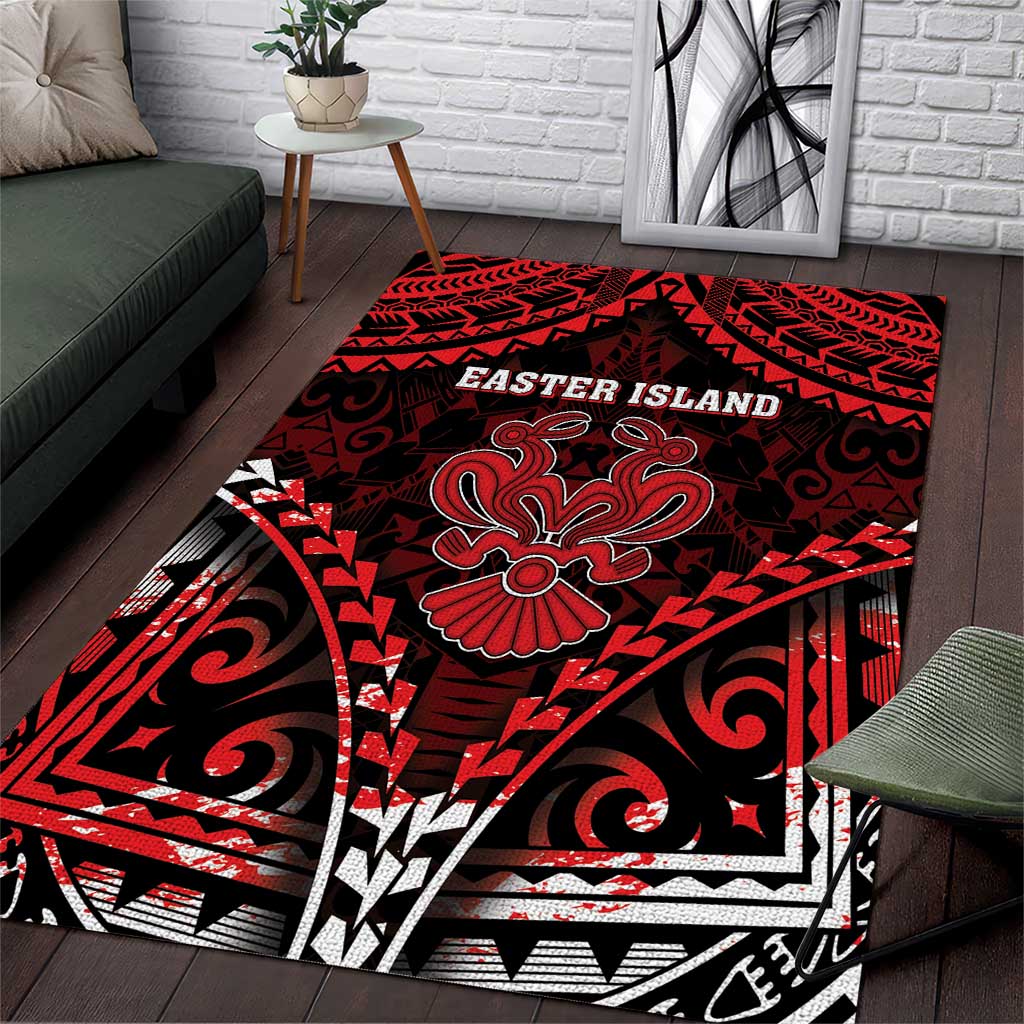 Easter Island Area Rug Polynesian Pattern Emblem