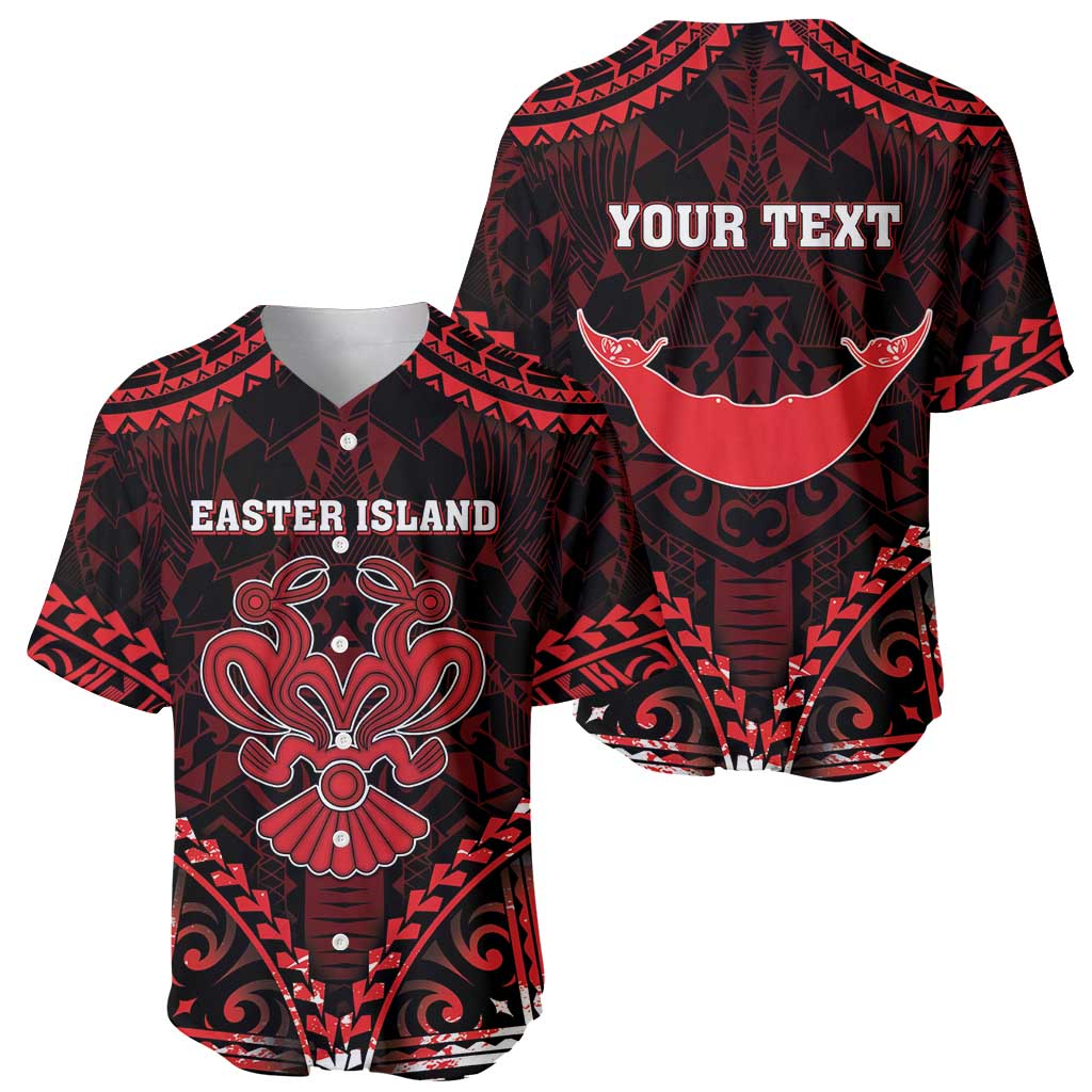 Personalised Easter Island Baseball Jersey Polynesian Pattern Emblem