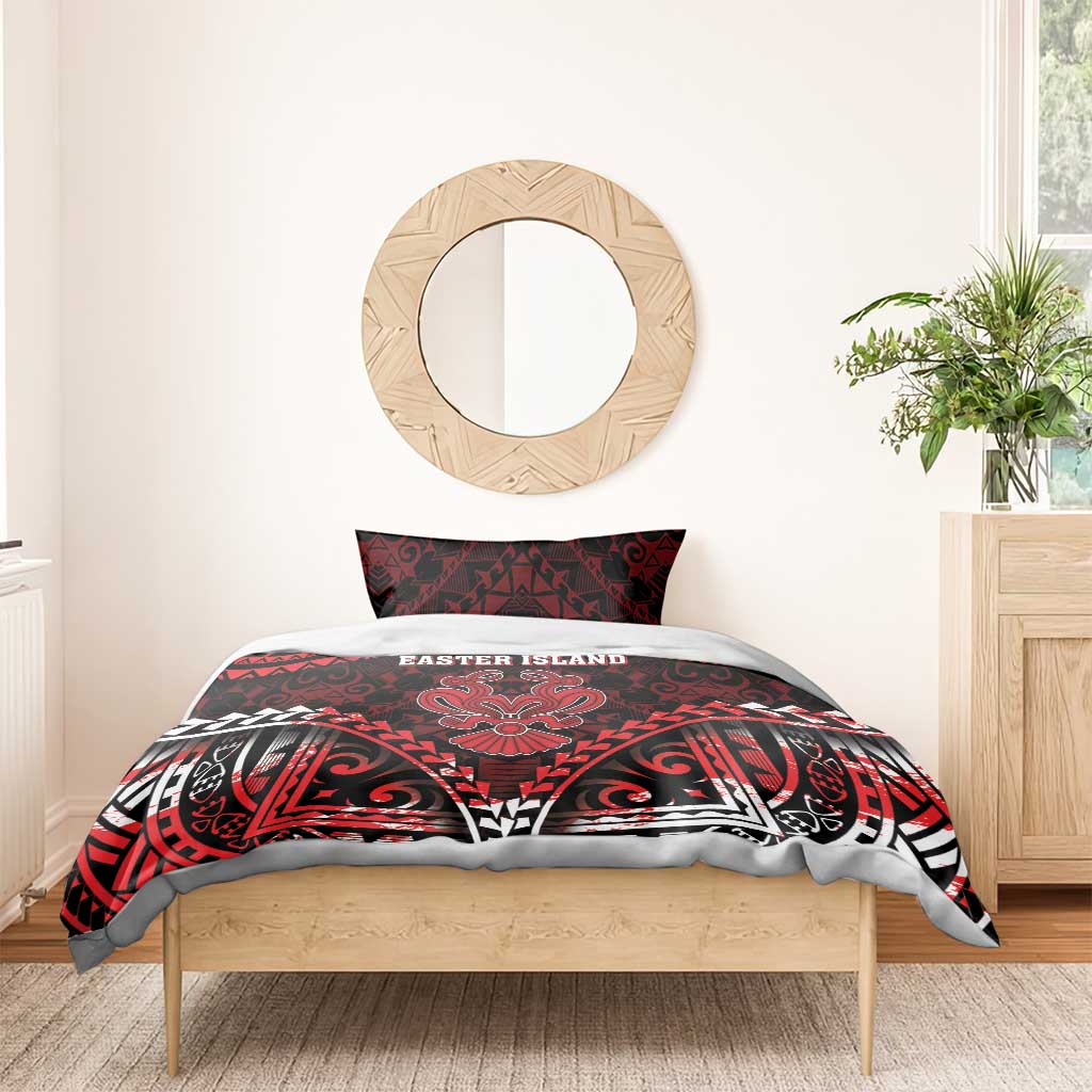 Easter Island Bedding Set Polynesian Pattern Emblem