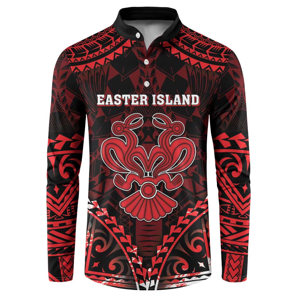 Personalised Easter Island Button Sweatshirt Polynesian Pattern Emblem LT05 Black - Polynesian Pride