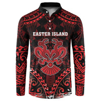 Personalised Easter Island Button Sweatshirt Polynesian Pattern Emblem LT05 Black - Polynesian Pride