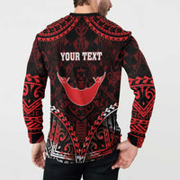Personalised Easter Island Button Sweatshirt Polynesian Pattern Emblem LT05 - Polynesian Pride