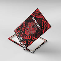 Easter Island Canvas Wall Art Polynesian Pattern Emblem LT05 With Frame Black - Polynesian Pride