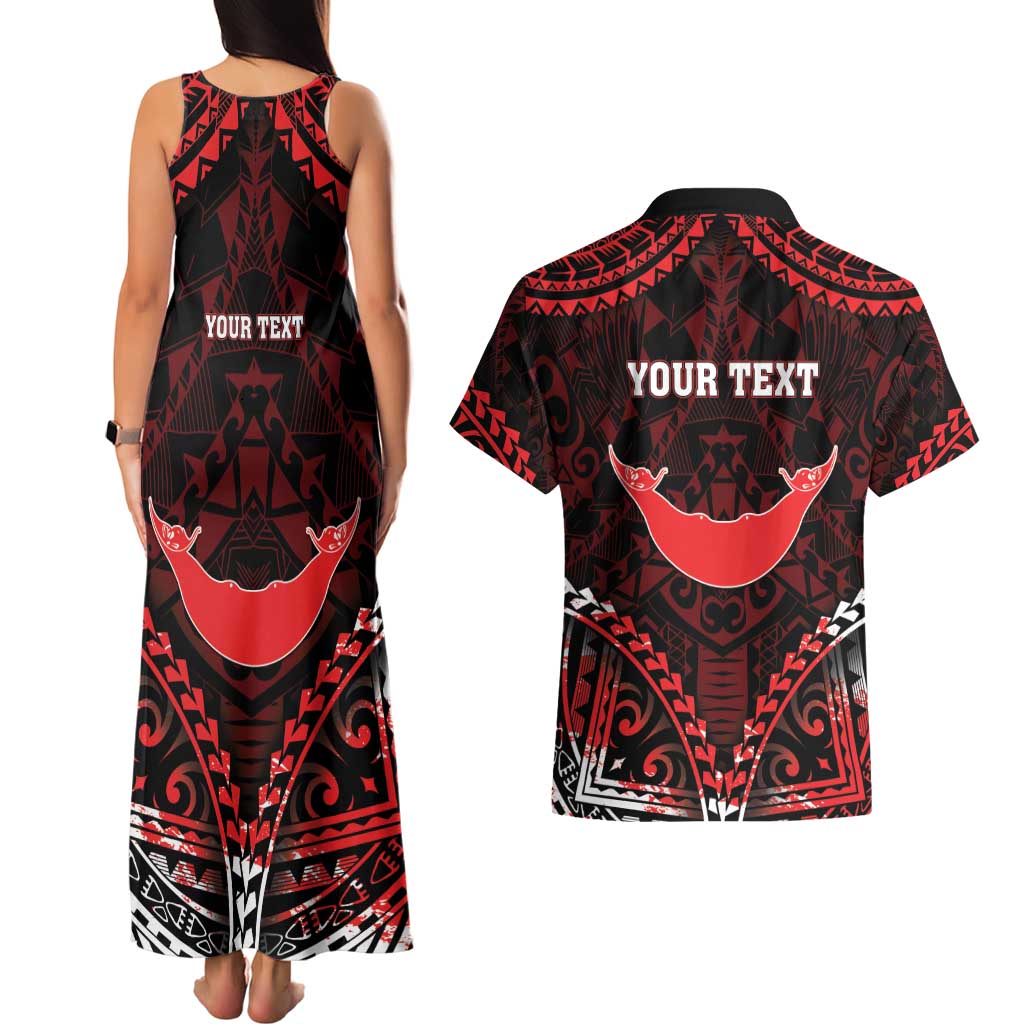 Personalised Easter Island Couples Matching Tank Maxi Dress and Hawaiian Shirt Polynesian Pattern Emblem LT05 - Polynesian Pride